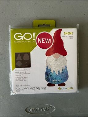 Accuquilt Go! Fabric Cutting Die Gnome 5 Shapes Quilting